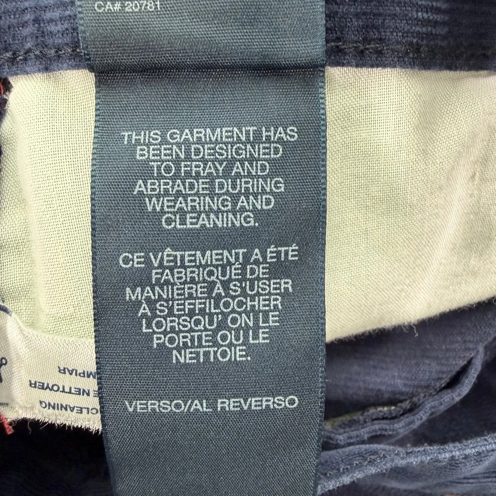 Tommy Hilfiger Pants Mens 40x30 (Fits 41x28) Blue Corduroy Straight Leg‎